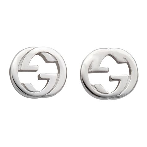 gucci logo stud earrings|Gucci interlocking g stud earrings.